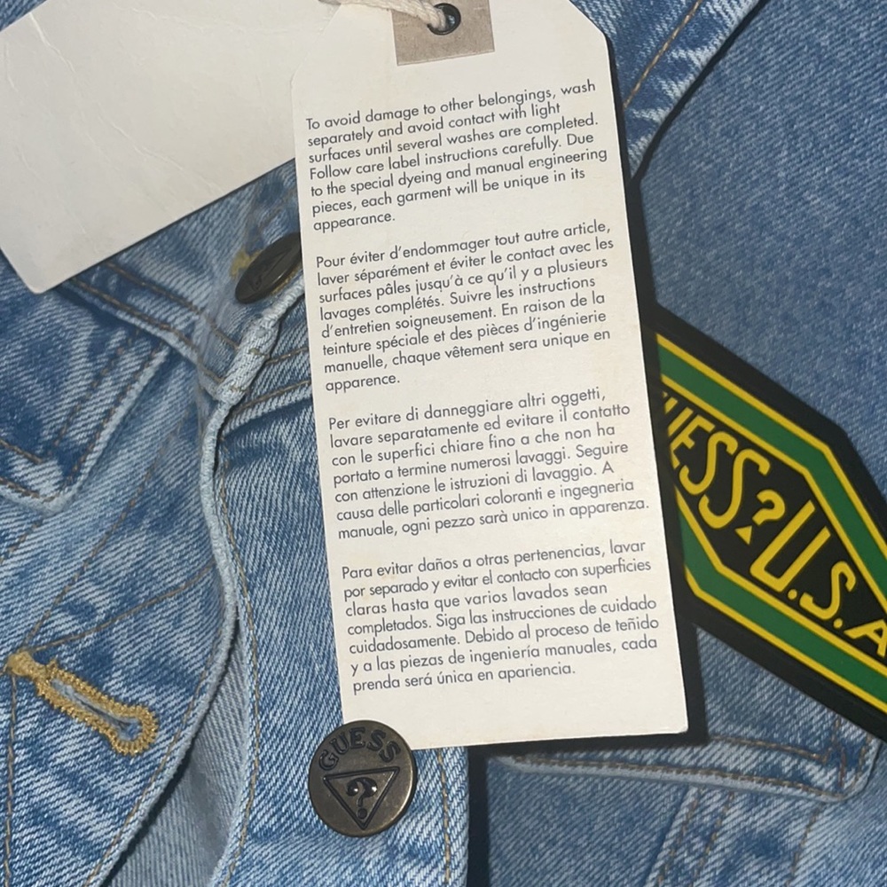 Guess Denim Crop Jacket, Made in the USA 🇺🇸 - Picture 10 of 12